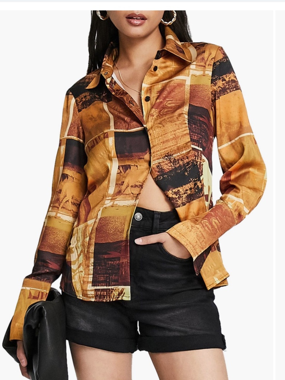 Abstract Print Button-Down Shirt